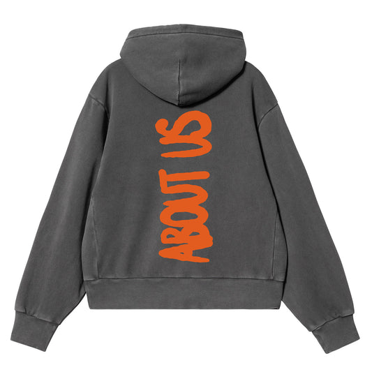 About Us Orange Hoodie